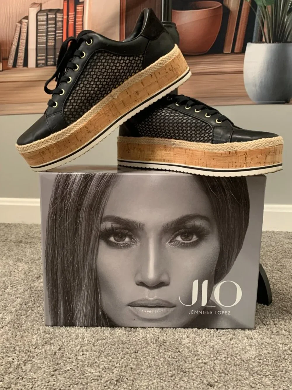 JLo Black Mesh Sneakers size 9